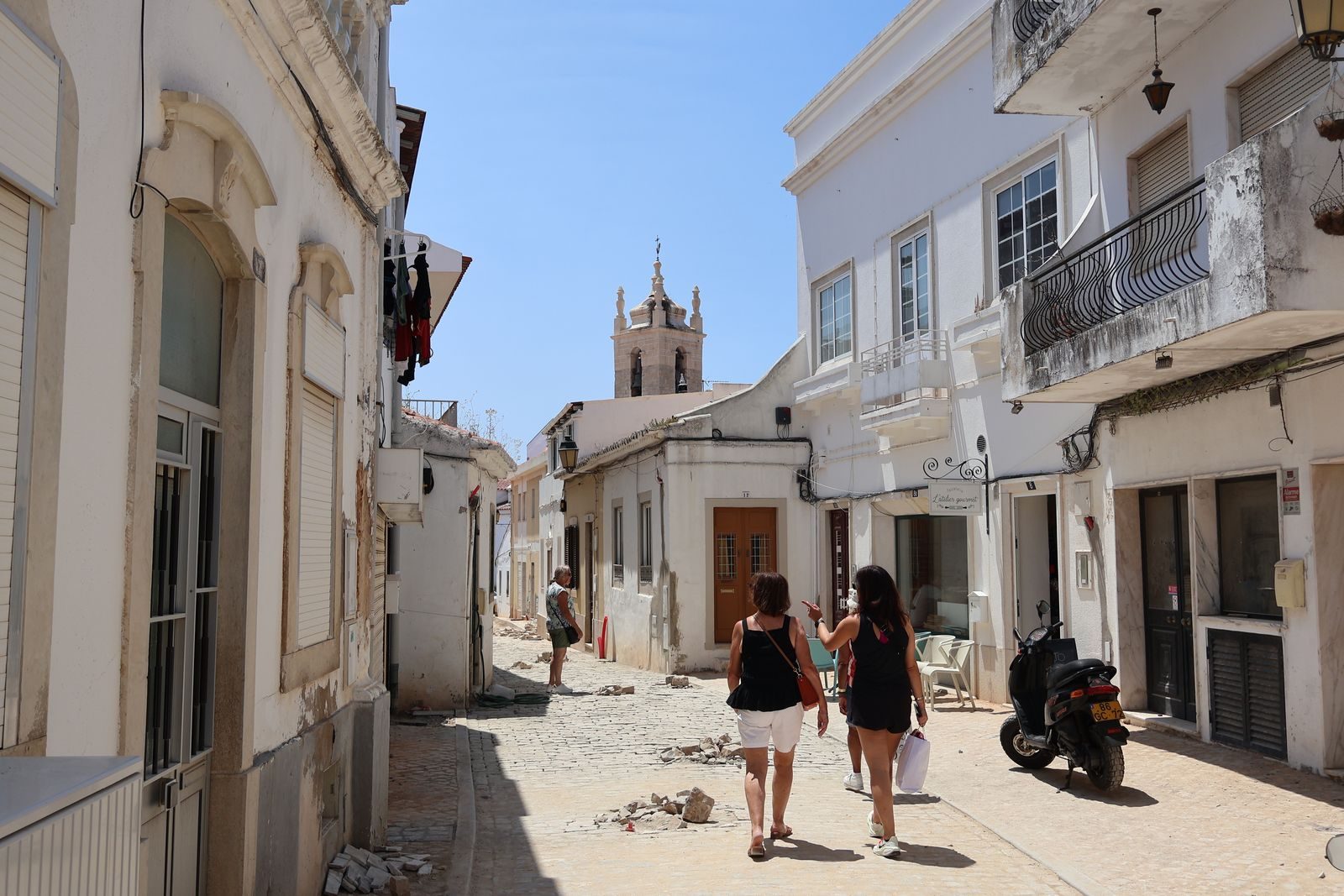 A cobbled street in Tavira, in the eastern Algarve