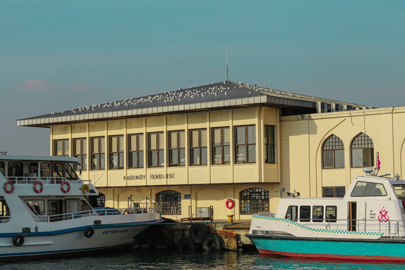 Ferries at the Kadıköy pier on the Asian side of Istanbul