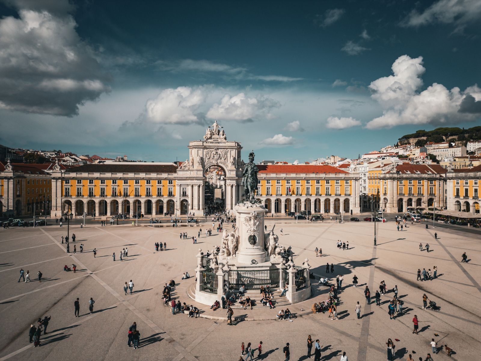 Praça do Comércio in Lisbon, the great riverside square at the foot of the Baixa.