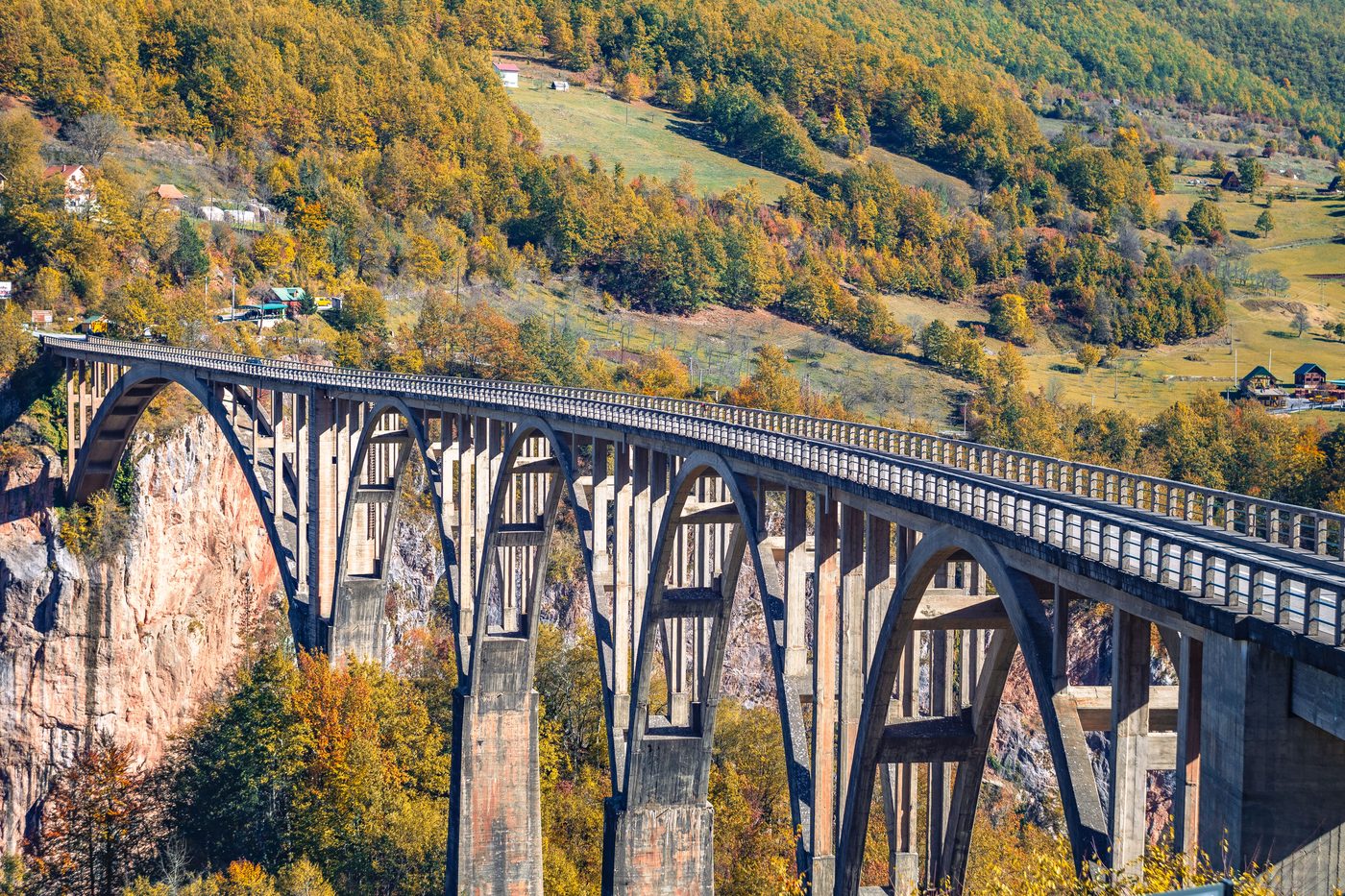 The Djurdjevica Tara Bridge over the Tara Canyon, Montenegro