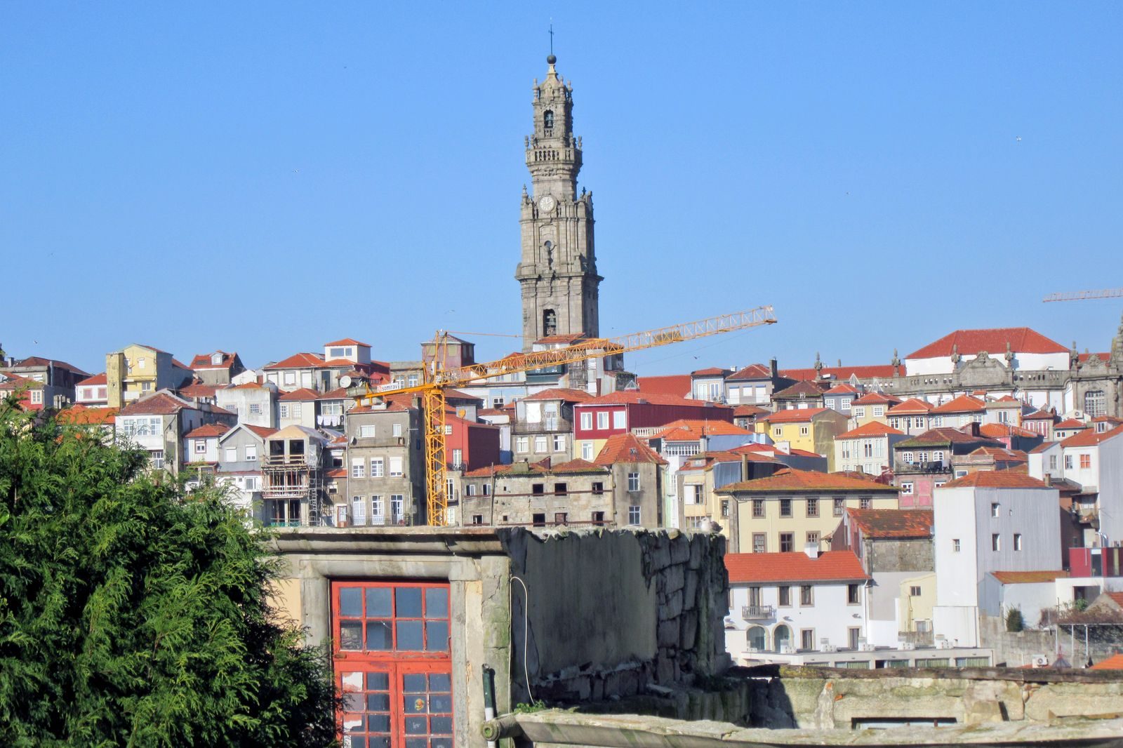 The Clérigos Tower rising above Porto's old town