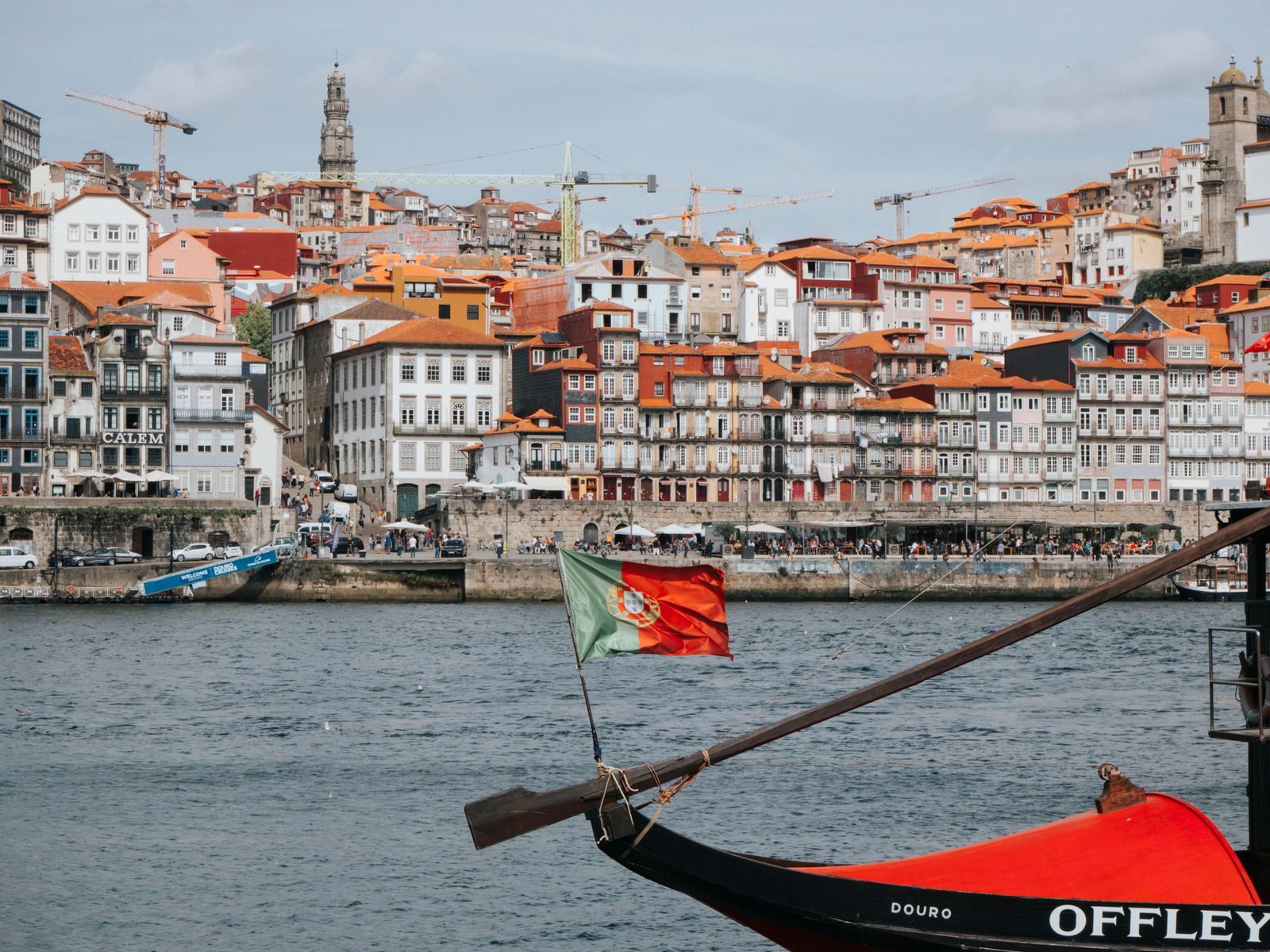 A traditional rabelo boat on the Douro below Porto's Ribeira district